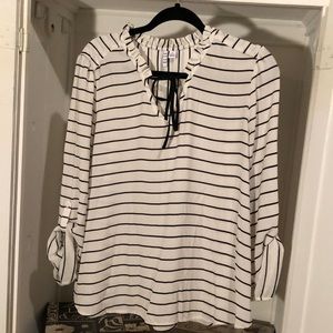 Striped 3/4 sleeve blouse